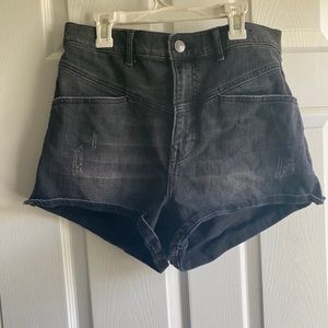 Express Black Extreme Shortie HighRise Jean Shorts